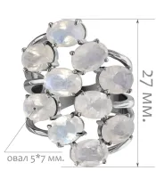 Женские Кольца_Серебро .925_ЛУННЫЙ КАМЕНЬ__2-Лазурит-Онлайн