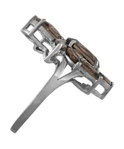 Женские Кольца_Серебро .925_РАУХТОПАЗ__3-Лазурит-Онлайн