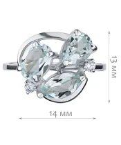 Женские Кольца_Серебро .925_ТОПАЗ_Нанокристалл_2-Лазурит-Онлайн