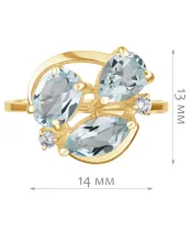 Женские Кольца_Серебро .925_ТОПАЗ_Нанокристалл_2-Лазурит-Онлайн