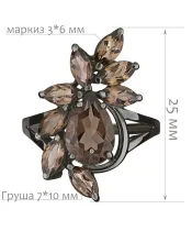 Женские Кольца_Серебро .925_РАУХТОПАЗ__2-Лазурит-Онлайн