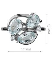 Женские Кольца_Серебро .925_ТОПАЗ_Нанокристалл_2-Лазурит-Онлайн