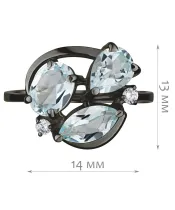 Женские Кольца_Серебро .925_ТОПАЗ_Нанокристалл_2-Лазурит-Онлайн