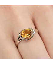 Женские Кольца_Серебро .925_ЦИТРИН__6-Лазурит-Онлайн