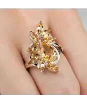 Женские Кольца_Серебро .925_ЦИТРИН__6-Лазурит-Онлайн