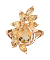 Женские Кольца_Серебро .925_ЦИТРИН__3-Лазурит-Онлайн