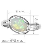 Женские Кольца_Серебро .925_ОПАЛ__2-Лазурит-Онлайн