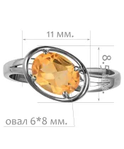 Женские Кольца_Серебро .925_ЦИТРИН__2-Лазурит-Онлайн