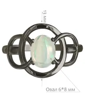 Женские Кольца_Серебро .925_ОПАЛ__2-Лазурит-Онлайн