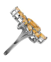 Женские Кольца_Серебро .925_ЦИТРИН__4-Лазурит-Онлайн