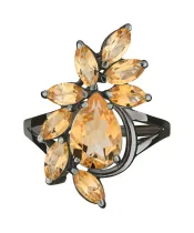 Женские Кольца_Серебро .925_ЦИТРИН__3-Лазурит-Онлайн