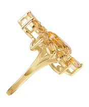 Женские Кольца_Серебро .925_ЦИТРИН__5-Лазурит-Онлайн