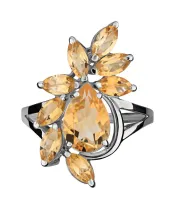 Женские Кольца_Серебро .925_ЦИТРИН__2-Лазурит-Онлайн