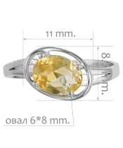 Женские Кольца_Серебро .925_ЦИТРИН__2-Лазурит-Онлайн