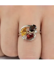 Женские Кольца_Серебро .925_ГРАНАТ_Нанокристалл_5-Лазурит-Онлайн