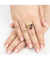 Женские Кольца_Серебро .925_ГРАНАТ_Нанокристалл_6-Лазурит-Онлайн