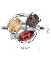 Женские Кольца_Серебро .925_ГРАНАТ_Нанокристалл_2-Лазурит-Онлайн