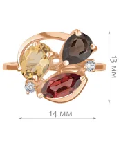 Женские Кольца_Серебро .925_ГРАНАТ_Нанокристалл_2-Лазурит-Онлайн