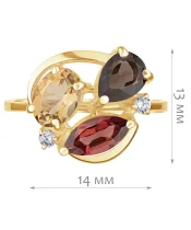 Женские Кольца_Серебро .925_ГРАНАТ_Нанокристалл_2-Лазурит-Онлайн