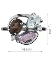 Женские Кольца_Серебро .925_АМЕТИСТ_Нанокристалл_2-Лазурит-Онлайн