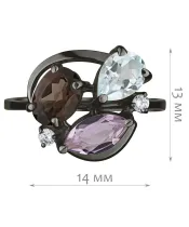 Женские Кольца_Серебро .925_АМЕТИСТ_Нанокристалл_2-Лазурит-Онлайн