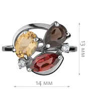 Женские Кольца_Серебро .925_ГРАНАТ_Нанокристалл_2-Лазурит-Онлайн