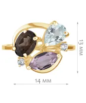 Женские Кольца_Серебро .925_АМЕТИСТ_Нанокристалл_2-Лазурит-Онлайн