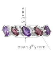 Женские Кольца_Серебро .925_АМЕТИСТ__2-Лазурит-Онлайн