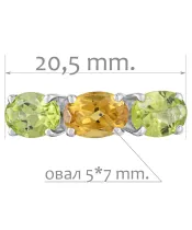 Женские Кольца_Серебро .925_ЦИТРИН__2-Лазурит-Онлайн