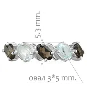 Женские Кольца_Серебро .925_ТОПАЗ__2-Лазурит-Онлайн