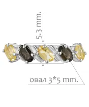 Женские Кольца_Серебро .925_ЦИТРИН__2-Лазурит-Онлайн