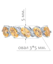 Женские Кольца_Серебро .925_ЦИТРИН__2-Лазурит-Онлайн