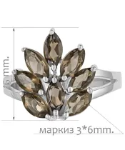 Женские Кольца_Серебро .925_РАУХТОПАЗ__2-Лазурит-Онлайн