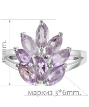 Женские Кольца_Серебро .925_АМЕТИСТ__2-Лазурит-Онлайн