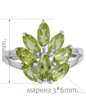 Женские Кольца_Серебро .925_ХРИЗОЛИТ__2-Лазурит-Онлайн