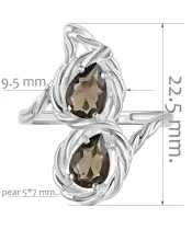 Женские Кольца_Серебро .925_РАУХТОПАЗ__2-Лазурит-Онлайн