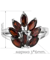 Женские Кольца_Серебро .925_ГРАНАТ__2-Лазурит-Онлайн