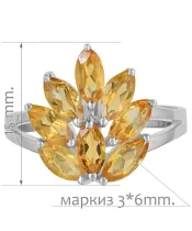 Женские Кольца_Серебро .925_ЦИТРИН__2-Лазурит-Онлайн