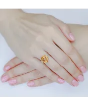 Женские Кольца_Серебро .925_ЦИТРИН__5-Лазурит-Онлайн