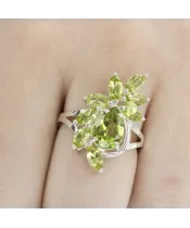 Женские Кольца_Серебро .925_ХРИЗОЛИТ__5-Лазурит-Онлайн