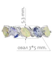 Женские Кольца_Серебро .925_ОПАЛ__2-Лазурит-Онлайн