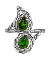 Женские Кольца_Серебро .925_ХРОМДИОПСИД__3-Лазурит-Онлайн