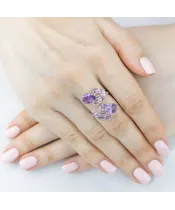 Женские Кольца_Серебро .925_АМЕТИСТ__5-Лазурит-Онлайн