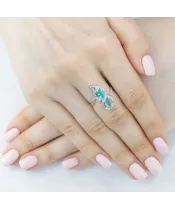 Женские Кольца_Серебро .925_АПАТИТ__5-Лазурит-Онлайн