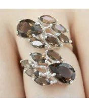 Женские Кольца_Серебро .925_РАУХТОПАЗ__6-Лазурит-Онлайн