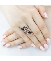 Женские Кольца_Серебро .925_ГРАНАТ__5-Лазурит-Онлайн