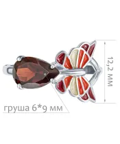 Женские Кольца_Серебро .925_ГРАНАТ__2-Лазурит-Онлайн