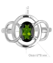 Женские Кольца_Серебро .925_ХРОМДИОПСИД__2-Лазурит-Онлайн