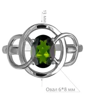 Женские Кольца_Серебро .925_ХРОМДИОПСИД__2-Лазурит-Онлайн