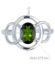 Женские Кольца_Серебро .925_ХРОМДИОПСИД__2-Лазурит-Онлайн